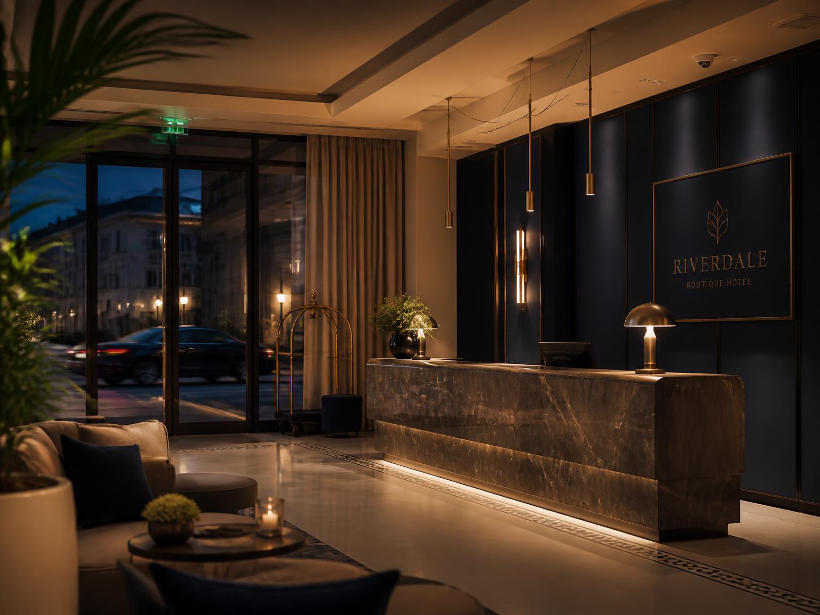 Modern otel lobisinin temsili görünümü
